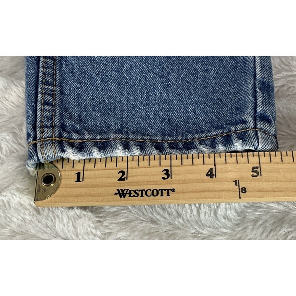 Bershka Women's Size 4 Straight Leg JeansLight‎ Blue High Rise Denim Tapered Hem - Picture 13 of 13